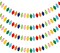 4 Pcs Felt Christmas Garland Felt Ball Christmas Light Bulb Garland Decor Xmas Rainbow Bulbs Garland for Home Christmas Tree Wall Party Decorations (Bright Color)